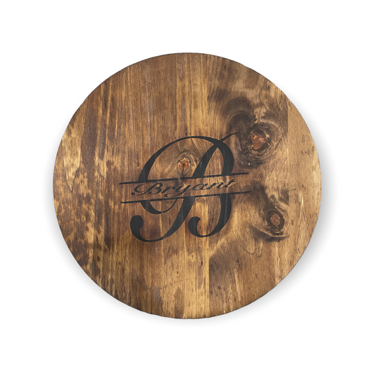 Revolving wood tray - 18 in