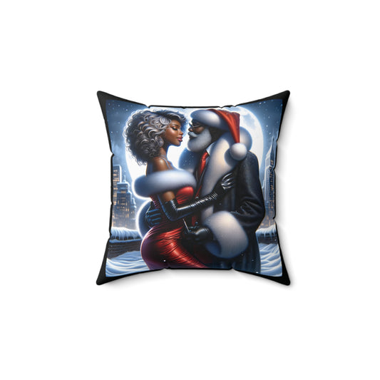 Santa & Ms. Claus Rooftop Romance Pillow
