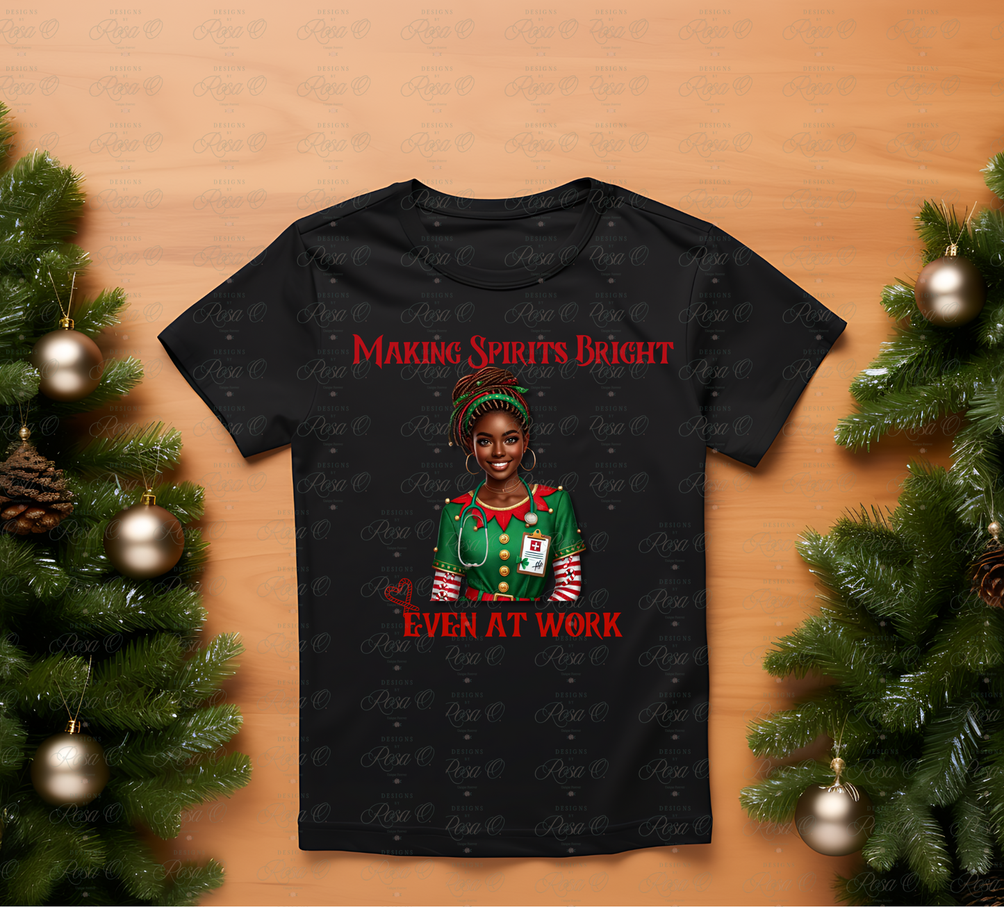 Making Spirits Bright Healthcare Elf T-Shirt