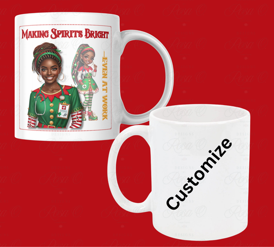 Making Spirits Bright Customizable Holiday Healthcare Mug